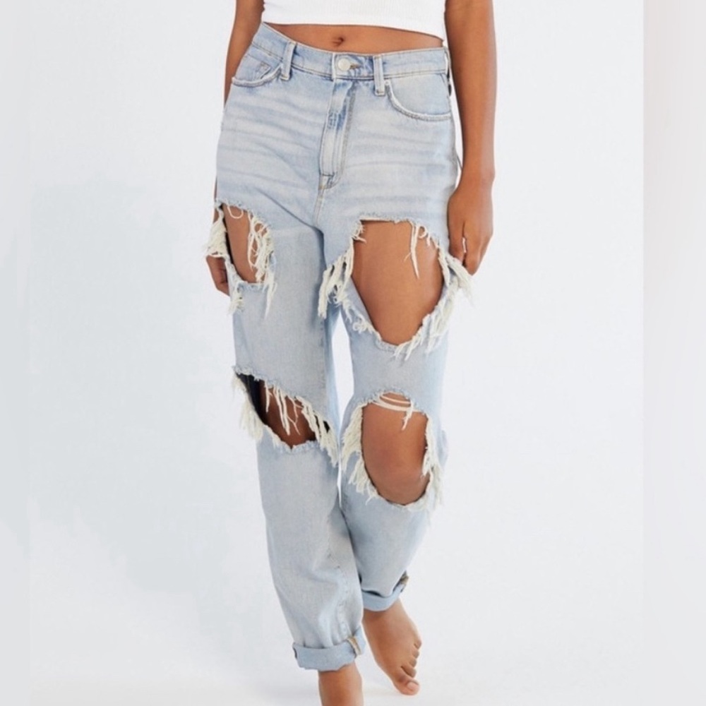 BDG Distressed High Rise Mom Jean